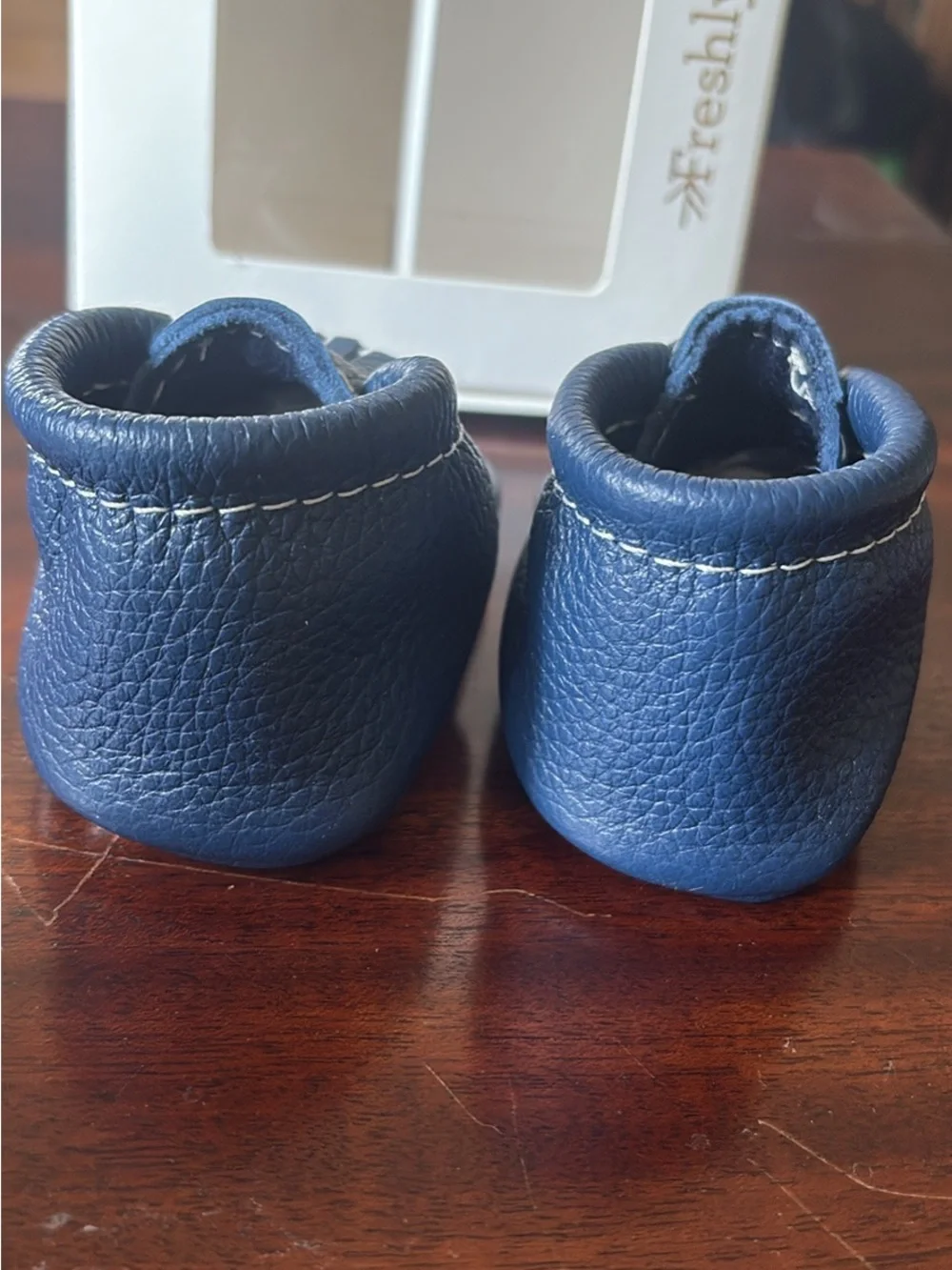 Freshly Picked Blue Leather Baby Mocassins